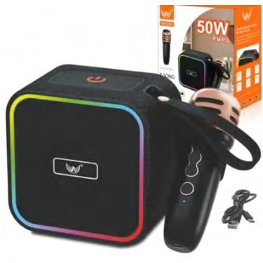 Imagem de Mini Microfone Sem Fio Bluetooth Pequeno Alto-Falante Para Karaoke Portátil Exterior De Áudio Tudo-Em-Um Subwoofer com 1 Microfone