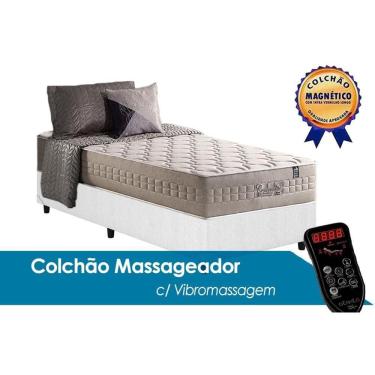 Imagem de Cama Box Box Solteiro: Colchão Molas MasterPocket Ensacadas Anjos  Commodite + Base CRC Courano White(96x203)