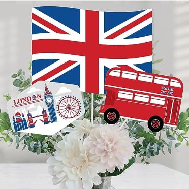 Imagem de Big Dot of Happiness Cheerio, London - British UK Party Centerpiece Sticks - Table Toppers - Set of 15