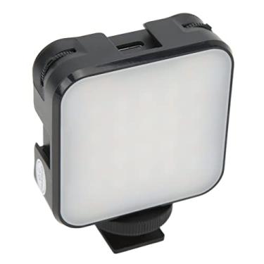 Imagem de Luz de preenchimento de câmera LED, luzes fotográficas RGB portáteis 2500-9000K Brilho de cor total de 360 ​​° ajustável com 3 suportes de sapata fria para videoconferência