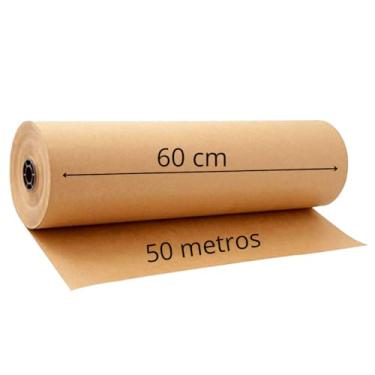Imagem de Genérico Papel Semi Kraft Embalagem Caixa 60cm x 50m Marrom