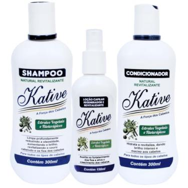 Imagem de KATIVE tratamento completo antiqueda e revitalizante capilar com shampoo, condicionador e loção