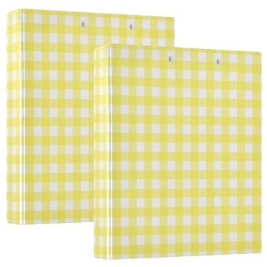 Imagem de Fichários de caderno de anéis redondos, fichários de caderno de 1,5 polegada com capa de bolso, pacote com 1/2 para tamanho carta (28 cm x 21,6 cm) 200 folhas xadrez escócia