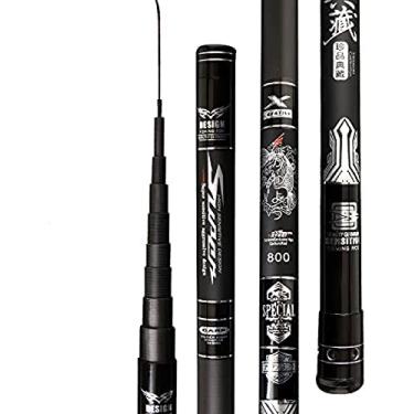 Imagem de Vara de pesca portátil, vara de pesca ultraleve para viagens, equipamento de pesca telescópico de fibra de carbono, vara de truta costeira para rios, lagos e reservatórios, 9m,10m