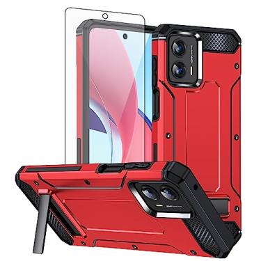 Imagem de Asuwish Capa de celular para Motorola Moto G 5G 2023 com protetor de tela de vidro temperado e suporte robusto fino e robusto suporte híbrido de grau militar acessórios para celular G5G G5 feminino