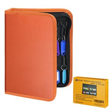 Imagem de Sdstone Organizador de chaves portátil com zíper, à prova de fogo e à prova d'água com 24 ganchos de chave, caixa de chave portátil para gerente e proprietário para vendas de imóveis, executivos de