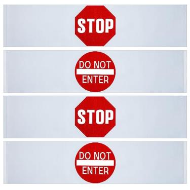 Imagem de Buryeah 4 faixas de segurança para proteção de porta, 127 x 30 cm, sinal de parada combinado, faixa dupla face, não insira sinais de demência, pacientes, casa, quarto, auxílio para prevenção de vagas