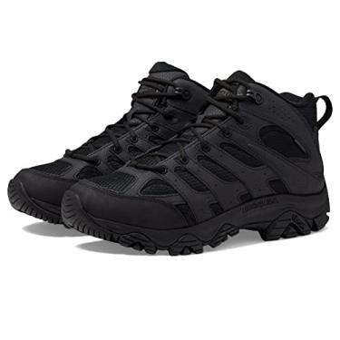 Imagem de Merrell Bota masculina Moab 3 Tactical Mid impermeável, couro revestido e malha superior de combate para caminhadas e trabalho militar, Preto, 42