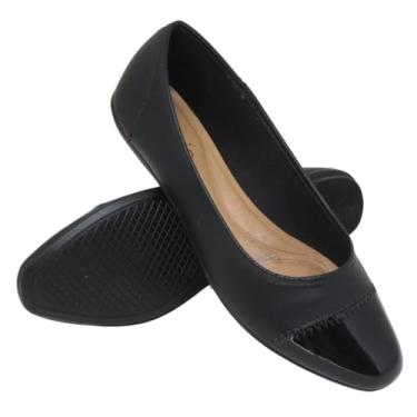 Imagem de Sapatilha Feminina Beira Rio Conforto Super Delicada Bico Redondo 7815 Preto/Verniz (Preto/Verniz, BR, Adulto, Numérico, 34)