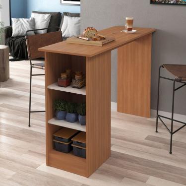 Imagem de Bancada Ravenna 3 Nichos Laterais Alta Freijó/Off White