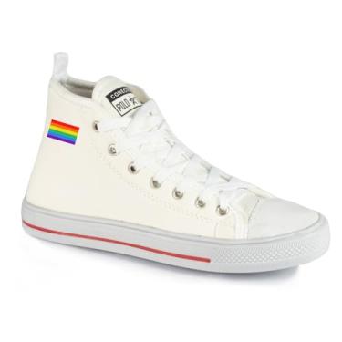 Imagem de Tênis Casual Unissex All Polo Cano Alto Banderia (35, Branco)
