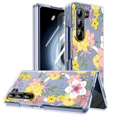Imagem de MIDIIUGCT Capa magnética para Galaxy Z Fold6, círculo magnético integrado e carregamento sem fio, capa à prova de choque de grau militar para Z Fold 6 [flor] MMUS-CXDZ-05-17