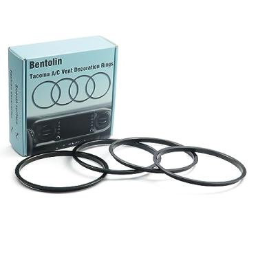 Imagem de Bentolin Ar-Condicionado A/C Anel de ventilação externo Capa de decoração compatível com Tacoma 2016-up- kit de 4 peças (preto)