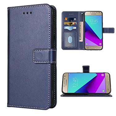 Imagem de FDCWTSH Compatível com Samsung Galaxy Grand Prime J2 Prime Capa carteira alça de pulso couro flip capa suporte suporte acessórios celulares capas de telefone para Glaxay 2 2J Plus azul