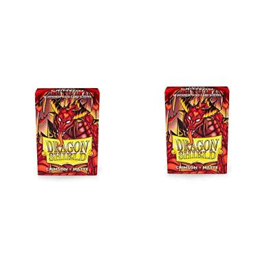 Imagem de 2 Packs Dragon Shield Matte Mini Japanese Crimson 60 ct Card Sleeves Value Bundle!