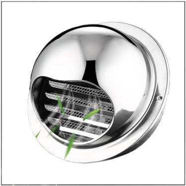 Imagem de YYGJYGOO Tampa de saída de ventilação de parede redonda exaustor de ar, saída de ar de parede externa de aço inoxidável, para exaustores de cozinha, ventilação de ar de aço inoxidável cobre paredes