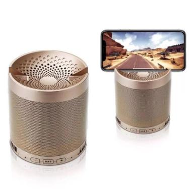 Imagem de Caixa Som Bluetooth Portátil Q3 Sd Fm Auxiliar P2 Dourada - Feitun