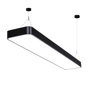 Imagem de Lustre moderno retangular longo pingente luz mesa de bilhar lustre linear moderno minimalista LED lâmpada suspensa para sala de bilhar sala de jantar escritório academia loja lâmpada de susp