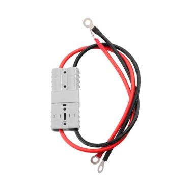 Imagem de micrl Cabo de empilhadeira elétrica de bateria de 65 Amp 8Awg de 30 cm com conector rápido e terminal tipo O para carrinhos, carros turísticos, baterias, motores, tratores (cinza)