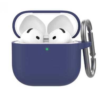 Imagem de Capa Capinha Premium Protetora Para AirPods 4 com Mosquetão (Azul)