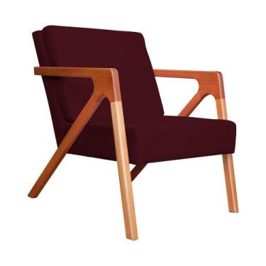 Imagem de Poltrona Luxo Monalisa Suede Cores - DS Estofados, Bordô