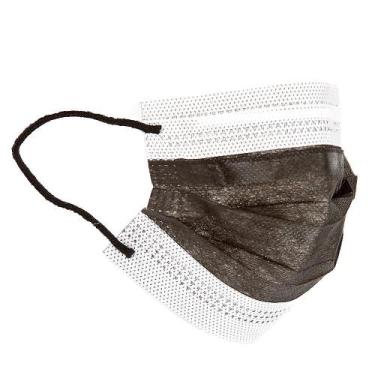 Imagem de Máscara Cirúrgica Infantil Preto Descartável Tripla Camada Com Filtro 