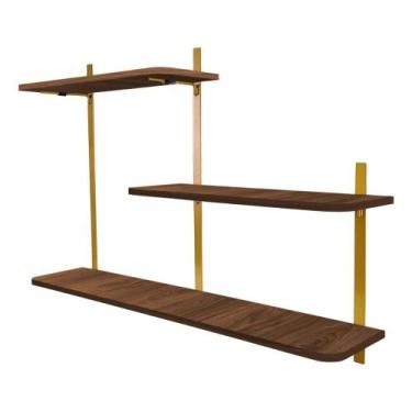 Imagem de Nicho Prateleira Parede Leeds Decoração - Loja da Isa, Dourado/Villand