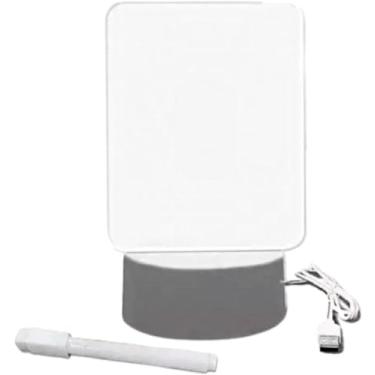 Imagem de MagicGlow Luminária Lousa 3D, Luminária de Mesa Personalizável com Caneta, LED e Quadro de Mensagem para Decoração e Recados, Ideal para Presentes Criativos