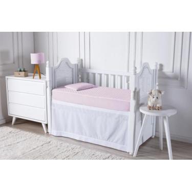 Imagem de Protetor de colchão impermeável matelado - berço - AQUARELA , Rosa