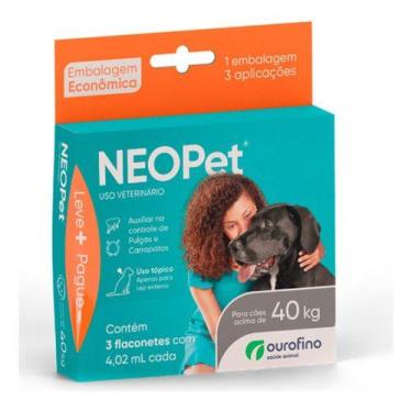 Imagem de Antipulgas Neopet Ourofino Cães Acima 40kg - 3 Flaconetes - Ouro Fino