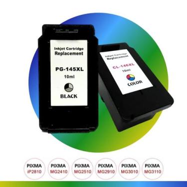 Imagem de Kit Cartucho PG145 CL146 Compativel Canon MG2410 MG2510 MG2910 MG3010 