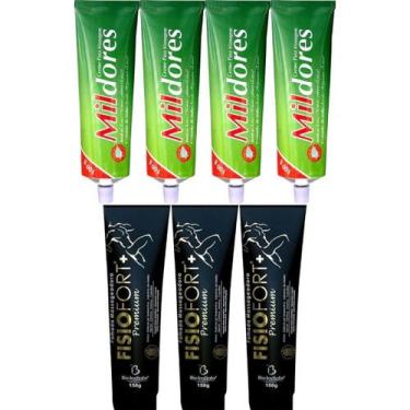 Imagem de Kit 4 Creme Para Massagem Mil Dores 100g + 3 Pomada Massageadora Fisio