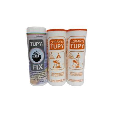 Imagem de Kit 2 Corantes Tintura Várias Cores 45g + 1 Fixador Tupy Fix, Laranja 