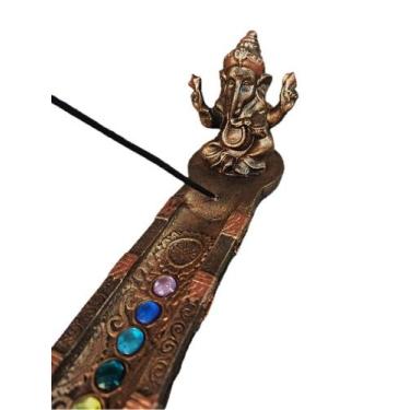 Imagem de INCENSARIO Porta Incenso Ganesha de Resina 7 chakras - Decore Casa