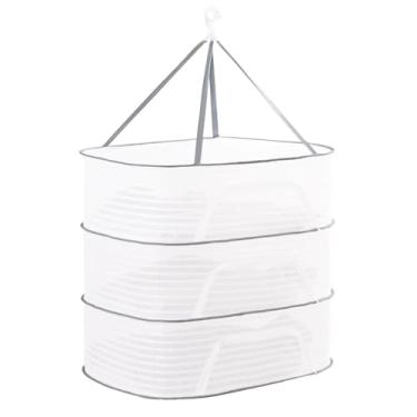 Imagem de Estante de secagem de ervas, rede suspensa de 3 camadas, secador de ervas com rede de malha dobrável para ervas, frutas, vegetais e plantas