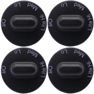 Imagem de Generic Pacote com 4 botões de controle de queimador compatíveis com Jenn Air Stove Top Knobs Substituir para 71001641 AP4088491 PS2077264 WP71001641, preto