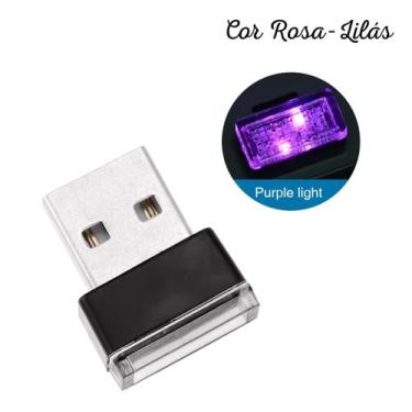 Imagem de Mini LED Luz Auxiliar USB - 1 Und - Led Carro New, Rosa, Lilás