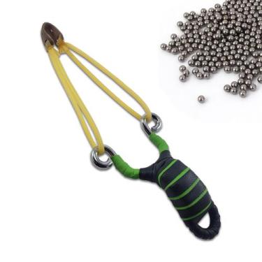 Imagem de Estilingue Metal Anatomica 200 Esferas de Aço 8mm Bodoque Esporte Slin