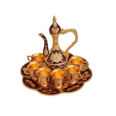 Imagem de Generic Conjunto de bule de chá de café turco, bule e xícaras de chá, artesanato artístico, conjunto de xícaras de chá de luxo decorativo, conjunto de servir