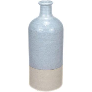 Imagem de Vaso Decorativo Enfeite Casa Aparador Garrafa Home&co Cerâmica 30x12x12cm Cinza