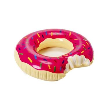 Imagem de Uma Boia Donut Rosa Mordida Infantil Para Piscina Verão 2022 - Elite