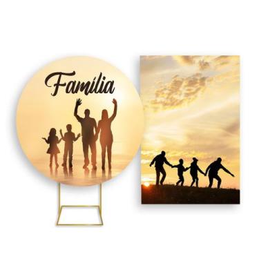 Imagem de Painel De Festa Redondo 1,50x1,50 + Painel Vertical 1,50x2,20 - Famíli