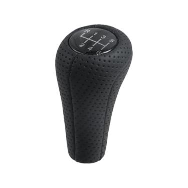 Imagem de Modengzhe Maçaneta de câmbio de carro de 5 velocidades, alavanca de engrenagem de couro PU, manípulo de transmissão de carro, manípulos de câmbio de cabeça para BMW