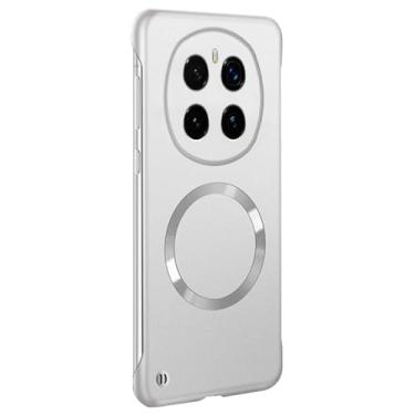 Imagem de POYUFRG Capa sem bordas para Honor Magic 7 Pro/7, estojo de carregamento sem fio fosco magnético com tudo incluído, capa de proteção de lente à prova de choque, prata, 7