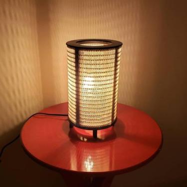 Imagem de Luminária Abajur De Madeira Tecida Com Fibra Para Mesa - Cl Decorações