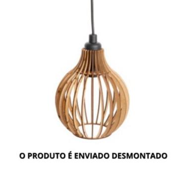 Imagem de Kit com 2 Luminárias Pendentes Abajur de Teto em MDF Moderno ***DESMON