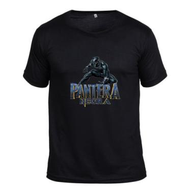 Imagem de Camiseta Black Panther Adulto E Infantil Lançamento Filme Vingadores -