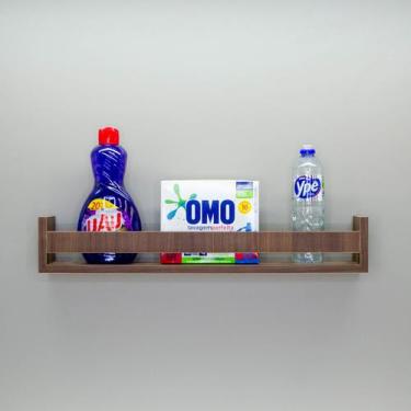 Imagem de Prateleira MDF marrom em U lavanderia organizador apoio 60cm - Norte D