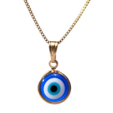 Imagem de Colar veneziana com pingente de olho Grego banhado a ouro 18k - Riveor