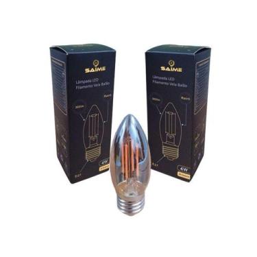 Imagem de Lâmpada LED Filamento Bulbo Balão E27 4W Âmbar Retro - Saime